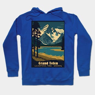 Grand Teton National Park Vintage Travel Poster Hoodie